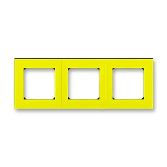 3901H-A05030 64  Rámeček pro elektroinstalační přístroje, trojnásobný, žlutá / kouřová černá